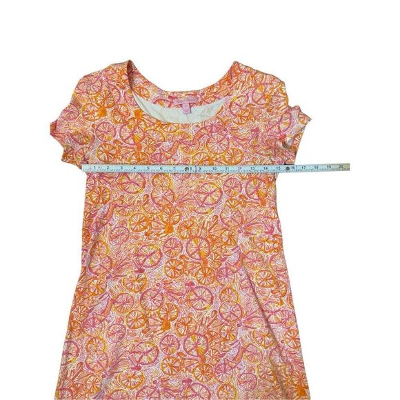 Lilly Pulitzer Kelsea Dress in Ten Speed Bicycle Print Sz XS Orange Pink - Picture 7 of 9